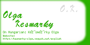 olga kesmarky business card